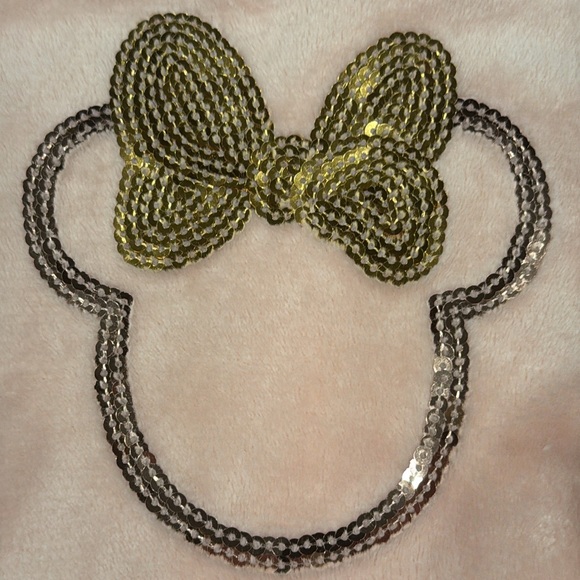 Disney Junior Baby Girls Minnie Mouse Pink Plush Sweatshirt with Lt tan leggings - Picture 4 of 7